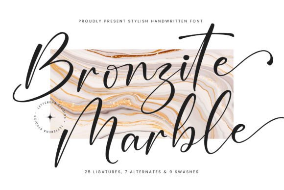 Elevate Your Brand with Bronzite Marble Typeface