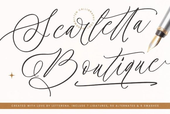 Scarletta Boutique: A Refined Script Font for Editorial Design